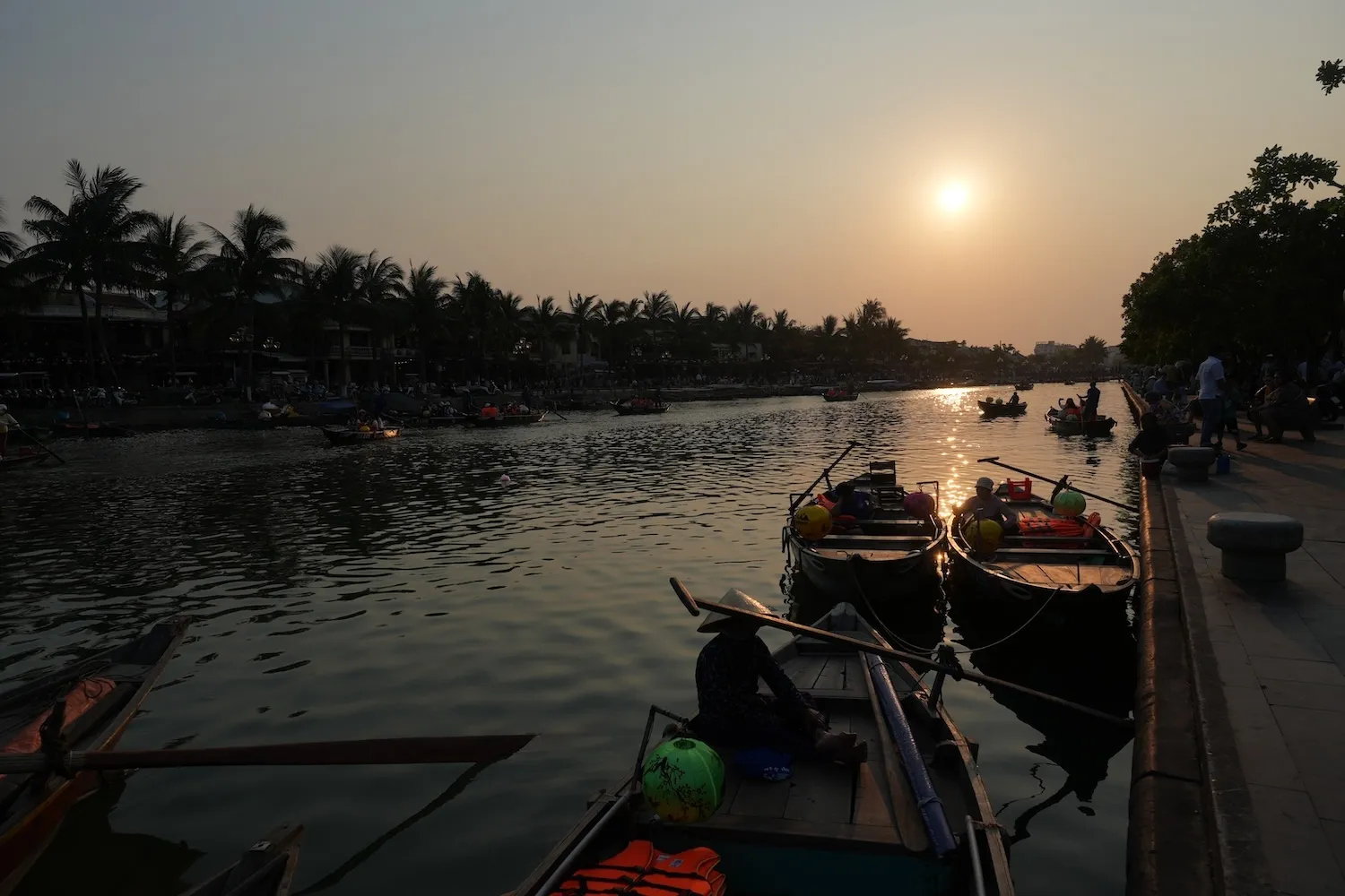 View of the Thu Bon River in Hoi An in Central Vietnam