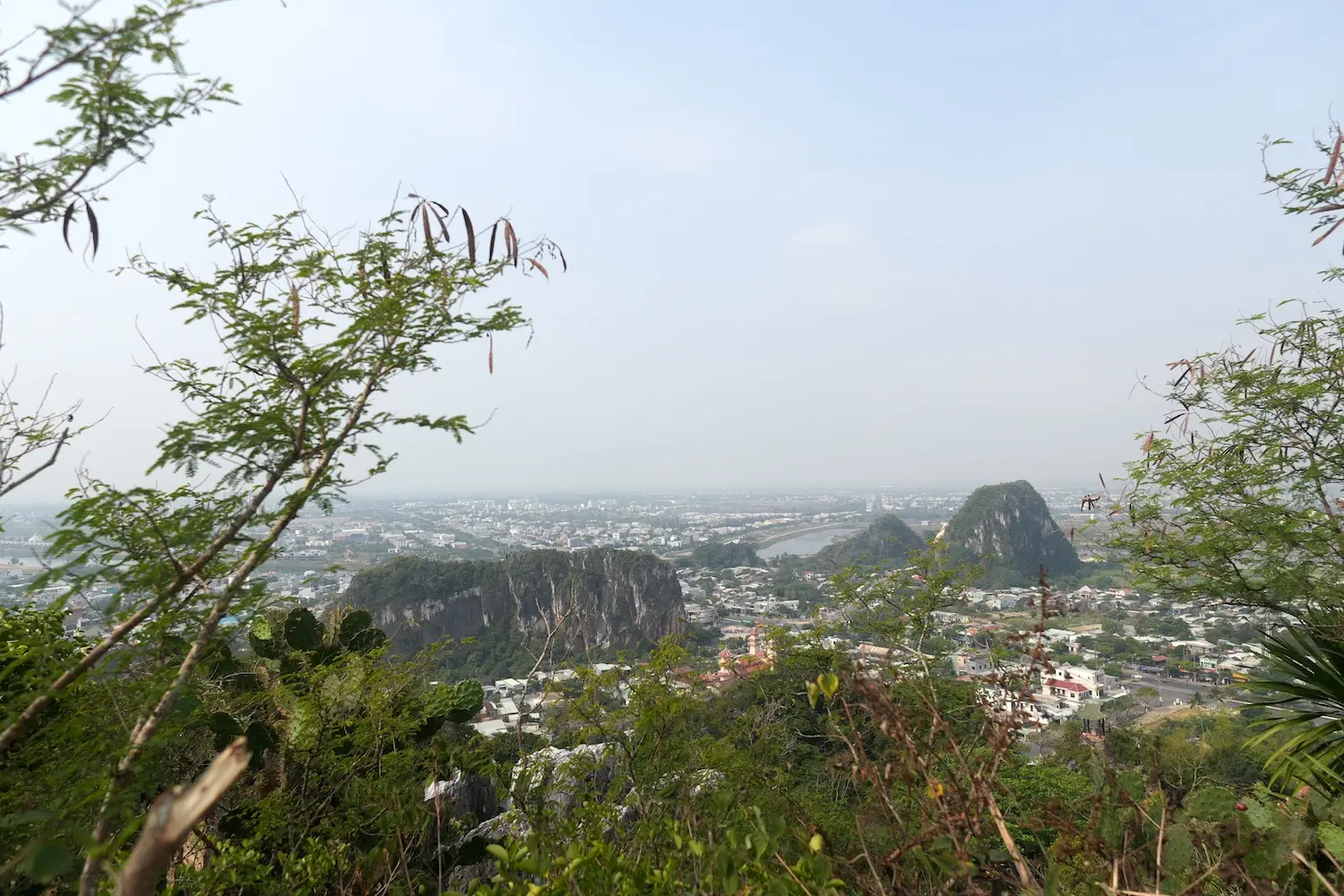 View from the top of the Marble Mountains in Da Nang, Central Vietnam