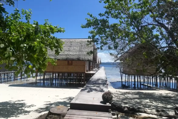 View of the over the water bungalows