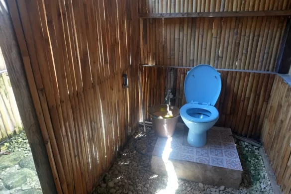 View of the private toilet (shower and sink not shown)