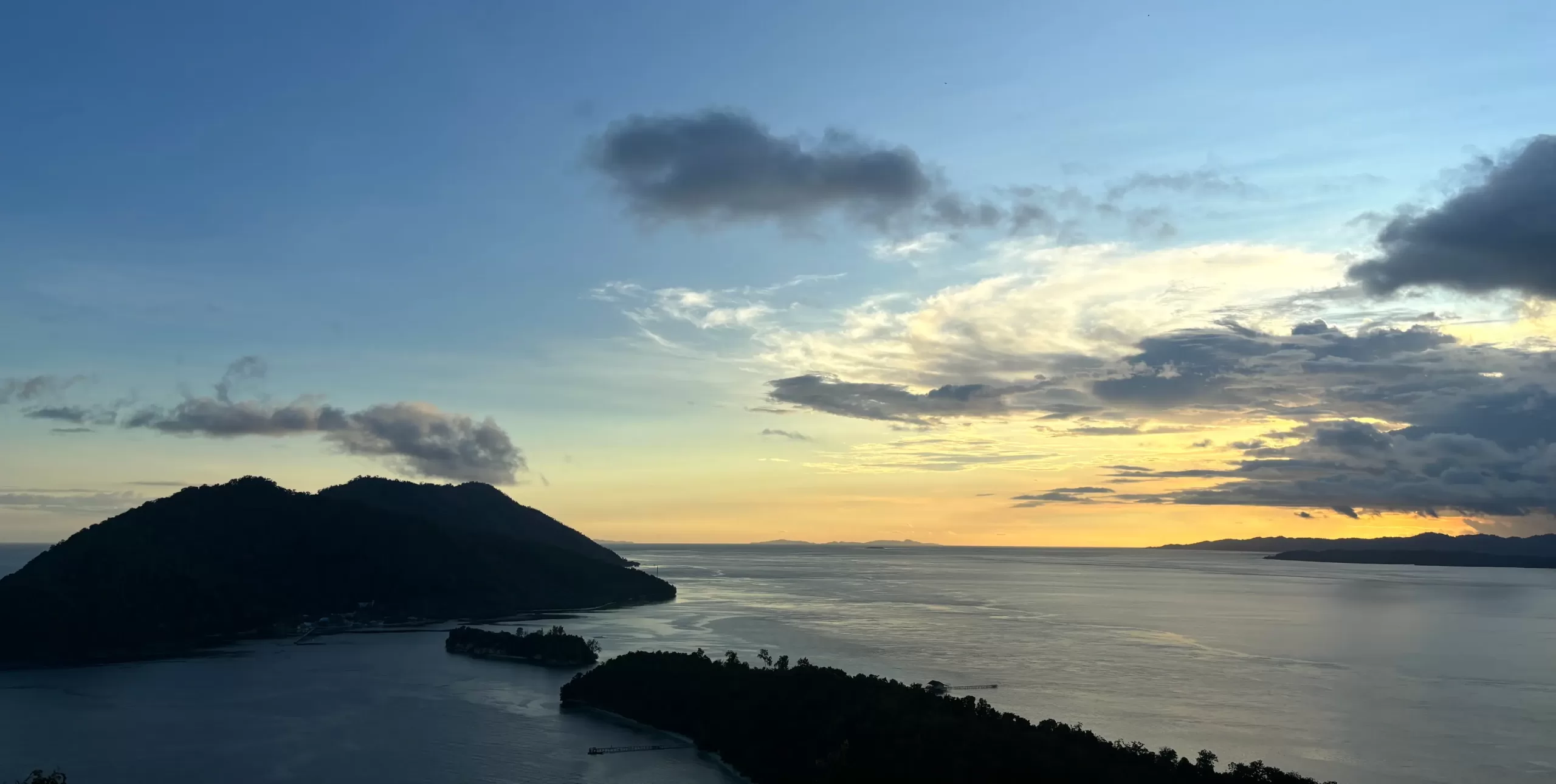 Sunset view from an outlook on Kri Island in Raja Ampat